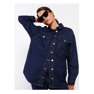 LC Waikiki Shirt Collar Women Jean Jacket