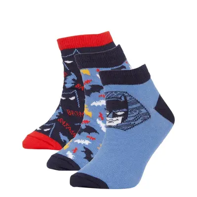 DEFACTO Boy's Batman Cotton 3-Piece Booties Socks