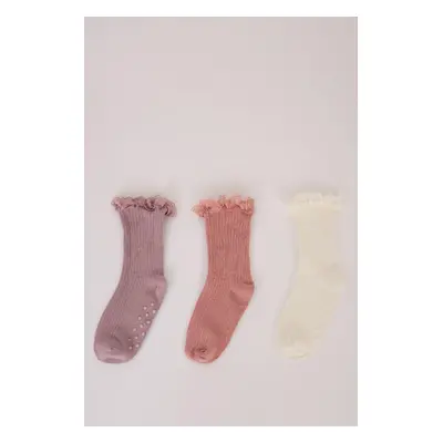 DEFACTO Baby Girl Seamless 3-Pack Cotton Long Socks