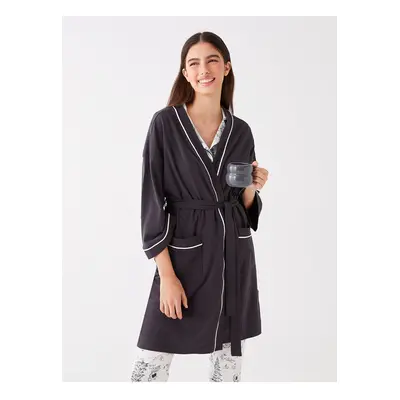 LC Waikiki Lcw Women's Shawl Collar Plain Dressing Gown