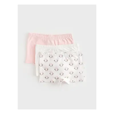 LC Waikiki Printed Baby Girl Boxers with Elastic Waist 3-Piece