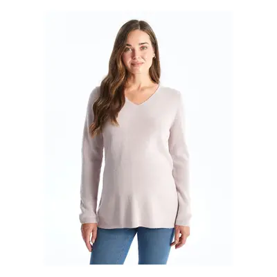 LC Waikiki V-Neck Plain Long Sleeve Maternity Knitwear Sweater