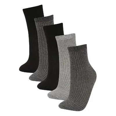 DEFACTO Boy's 5-Piece Cotton Long Socks