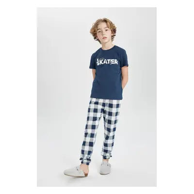 DEFACTO Boys' Printed Short Sleeve Pajamas Set