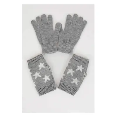 DEFACTO Women's New Year's Themed Knitwear 2-Pack Gloves