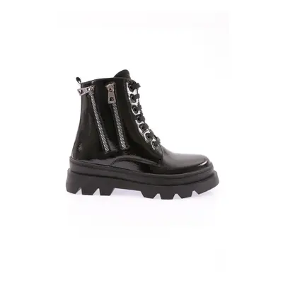 DGN 254-22k Women's Lace-Up Boots with Zipper in the Side.