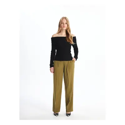 LC Waikiki Loose Fit Plain Linen Blend Women's Trousers