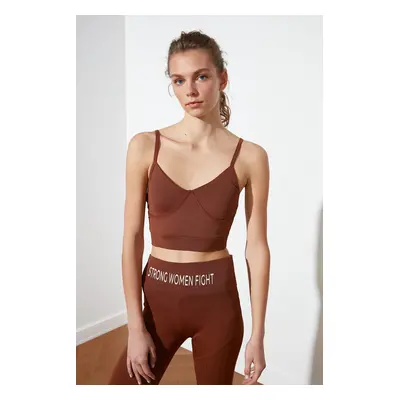 Trendyol Brown Supported Printed Sports Bra