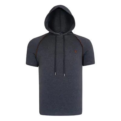 T8570 DEWBERRY HOODED MEN'S T-SHIRT-FLAT ANTHRACITE