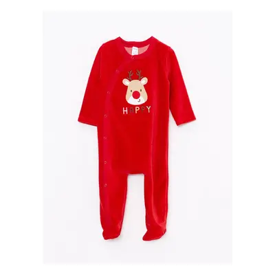 LC Waikiki Crew Neck Long Sleeve Embroidery Detail Baby Boy Jumpsuit