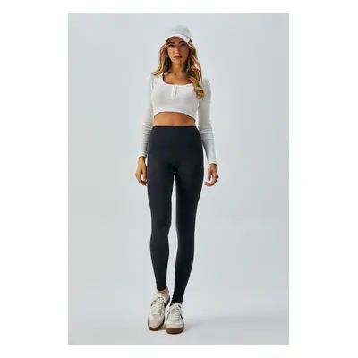 Trendyol Black Polar Fleece High Waist Slimming Knitted Leggings