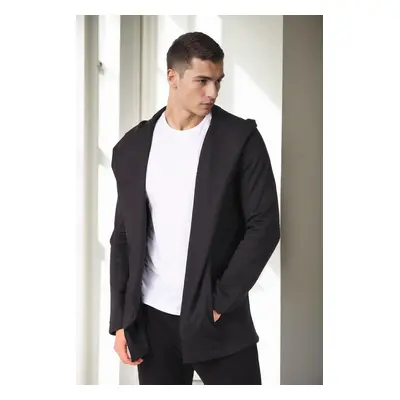 54408 Dewberry Regular Fit Hooded Long Mens Poncho-BLACK