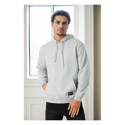 12612 Dewberry Hooded Kangaroo Pocket Mens Sweatshirt-GREY