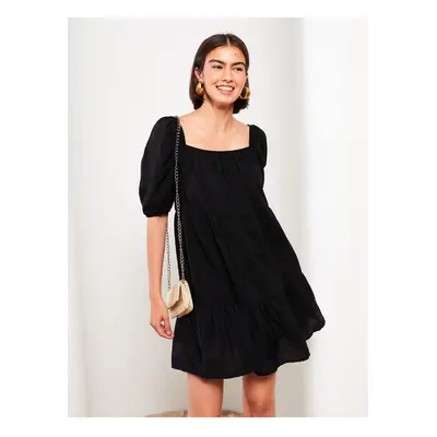 LC Waikiki Square Collar Plain Balloon Sleeve Women's Dress