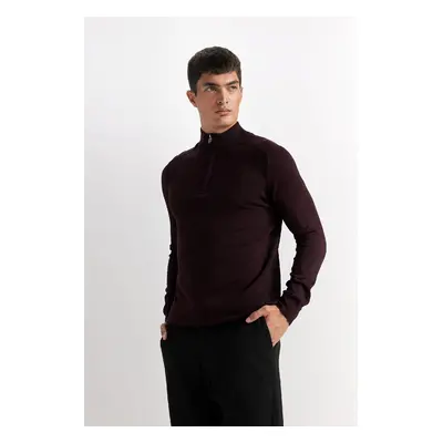 DEFACTO Standard Fit Half Turtleneck Half Zipper Knitwear Sweater