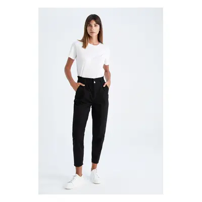 DEFACTO Paperbag High Waist Woven 100% Cotton Trousers