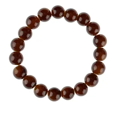 Bead bracelet on elastic band brown