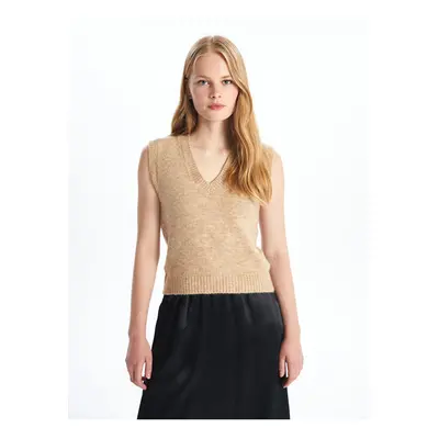 LC Waikiki Women's V-Neck Plain Knitwear Sweater