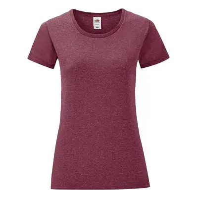 Iconic Burgundy Women's T-shirt in combed cotton Fruit of the Loom