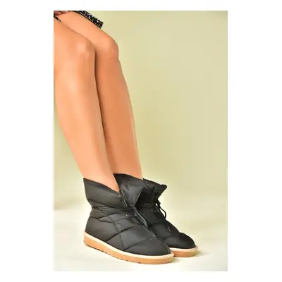 Fox Shoes Black Fabric Casual Women's Boots