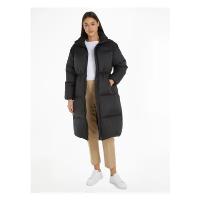 Černý dámský prošívaný kabát Tommy Hilfiger New York Puffer Maxi - Dámské