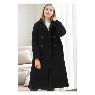 Z6775 DEWBERRY WOMEN'S COAT-BLACK-1