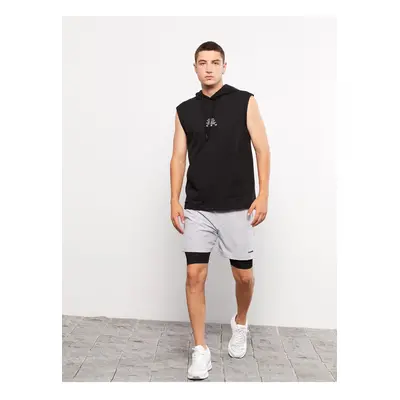 LC Waikiki Men's Hooded Sleeveless Printed Sports T-Shirt