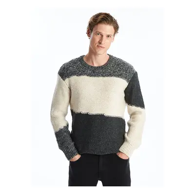 LC Waikiki Lw - Crew Neck Long Sleeve Color Block Men's Knitwear Sweater