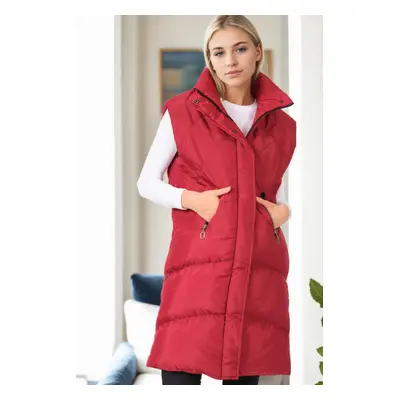 Z6743 DEWBERRY WOMEN'S VEST-BURGUNDY-1