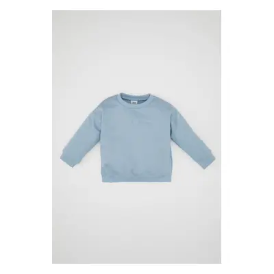 DEFACTO Baby Boy 100% Cotton Crew Neck Basic Plain Sweatshirt