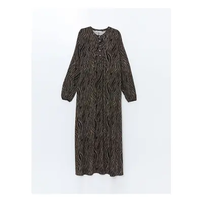 LC Waikiki LCW Crew Neck Print Long Sleeve Women's Dress