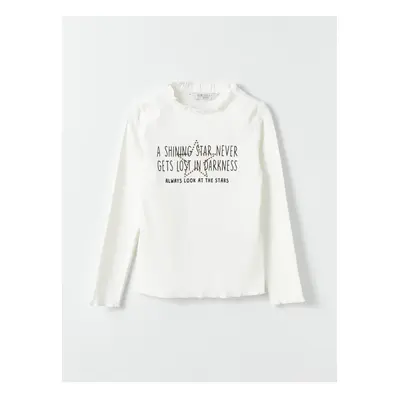 LC Waikiki High Neck Printed Long Sleeve Girls T-Shirt