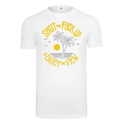 Shut the Fuck Up & Enjoy The View Tee bílé