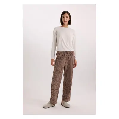 DEFACTO Fall in Love Patterned Elastic Waist Poplin Pajama Bottoms