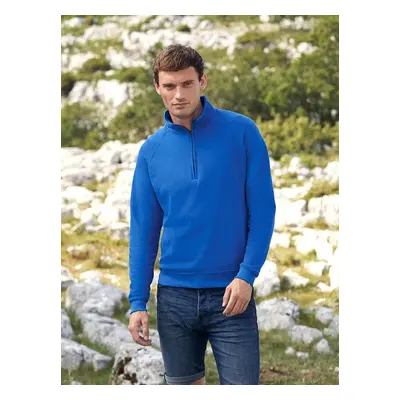 Blue Men's Sweatshirt Zip Neck Sweat Fruit of the Loom