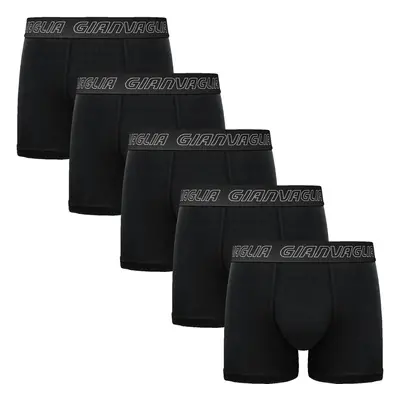 5PACK pánské boxerky Gianvaglia černé