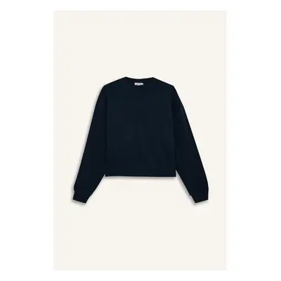 DEFACTO Regular Fit Crew Neck Thick Basic Plain Sweatshirt