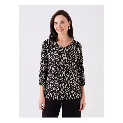 LC Waikiki Women's V-Neck Patterned Blouse