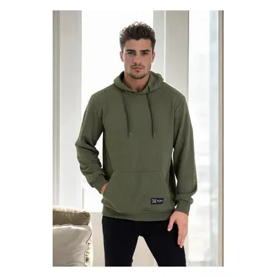 34605 Dewberry Kangaroo Pocket Hoody Mens Sweatshirt-Khaki