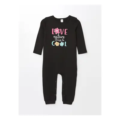 LC Waikiki Lcw Crew Neck Long Sleeve Printed Baby Girl Jumpsuit