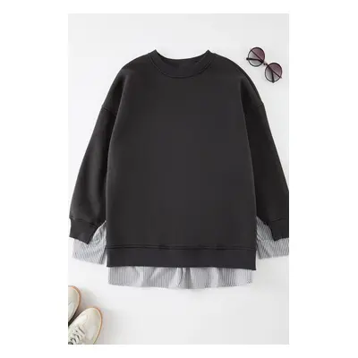 Trendyol Curve Anthracite Shirt-Removable Knitted Sweatshirt