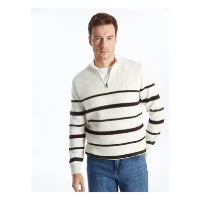 LC Waikiki Men's High Neck Long Sleeve Striped Knitwear Sweater