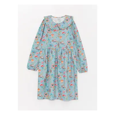 LC Waikiki LCW Kids Baby Collar Patterned Long Sleeve Girls' Dress