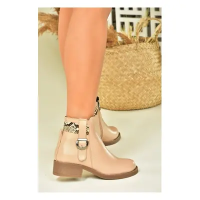 Fox Shoes Women's Nude Low Heel Daily Boots