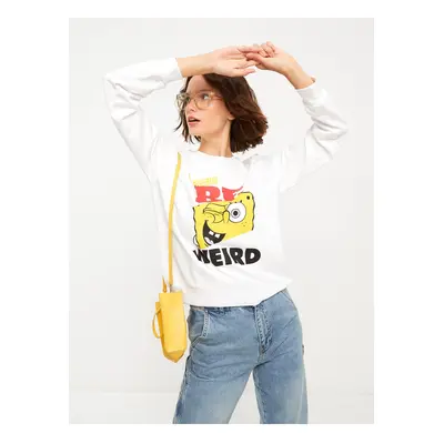 LC Waikiki Women's Crew Neck SpongeBob Printed Long Sleeve Sweatshirt