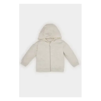 DEFACTO Baby Girl Hooded Basic Plain Zipper Sweatshirt