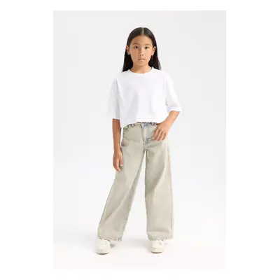 DEFACTO Girl's Wide Leg Wide Leg Pocket Trousers