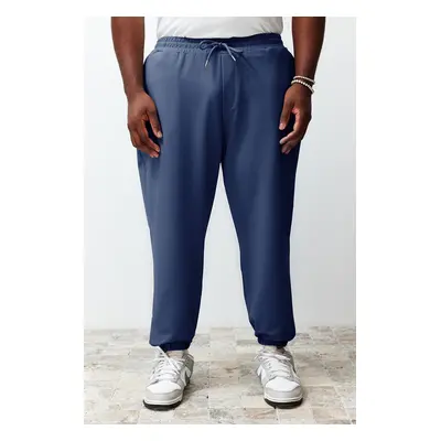 Trendyol Plus Size Indigo Oversize Comfortable 100% Cotton Sweatpants