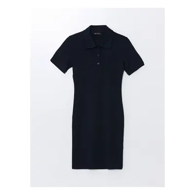 LC Waikiki LCW Shirt Collar Straight Short Sleeve Women Dress