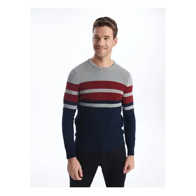 LC Waikiki Crew Neck Long Sleeve Striped Men's Knitwear Sweater